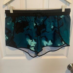 Fabletics Teal and Black Athletic Shorts